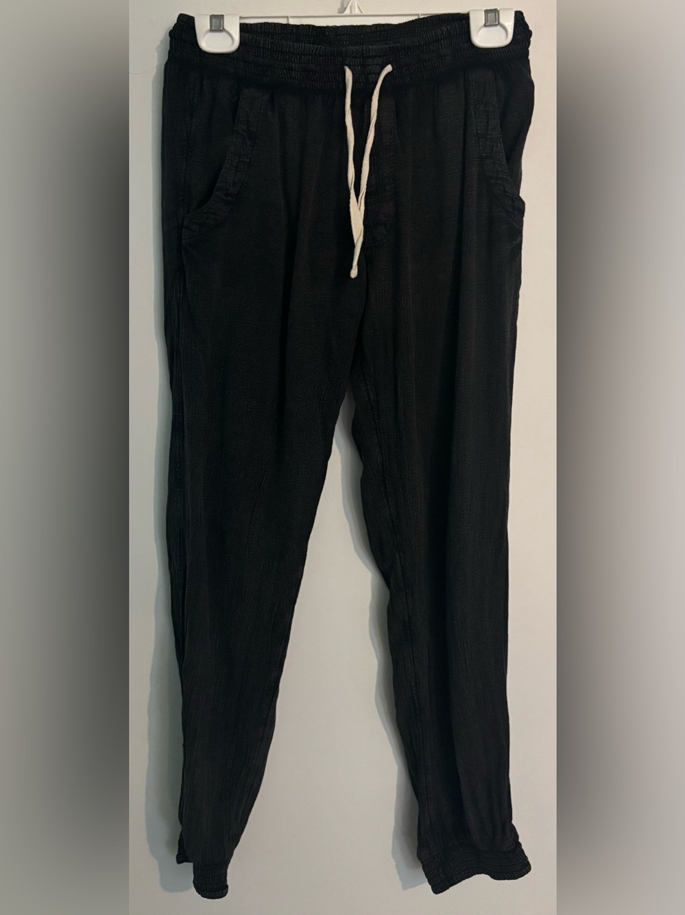 Rip Curl Womens Dark Gray Drawstring Classic Surf Pant Sz S Elastic Waist Ankle